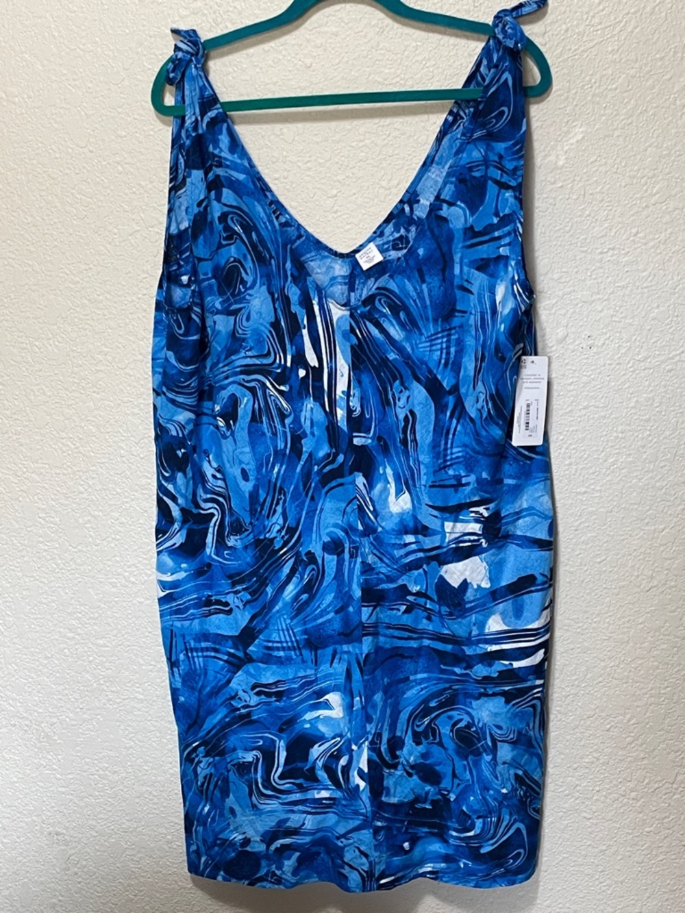 Peyton And Parker Women's Blue Wave Print Swim Coverup. NWT. Size XL.